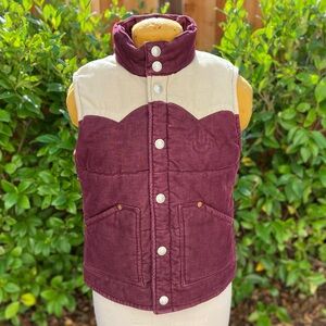 True Religion Carter Corduroy Burgundy Puffer Vest